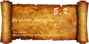 Bretter Katalin névjegykártya